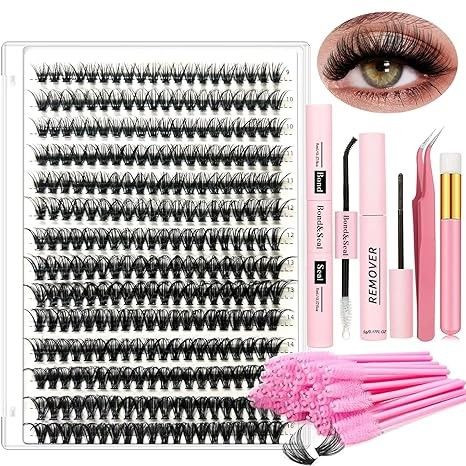 Segmented set of false eyelashes for customizable looks