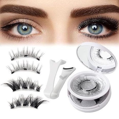 Magnetic false eyelashes for easy application