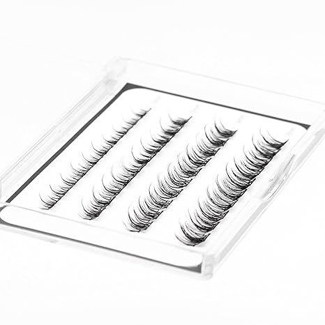 Segmented glue-free set of false eyelashes for easy application