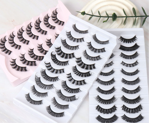 Multi-pair false eyelashes set for versatile styling